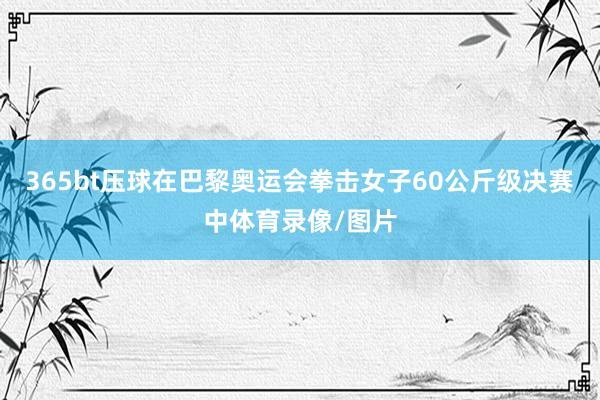 365bt压球在巴黎奥运会拳击女子60公斤级决赛中体育录像/图片