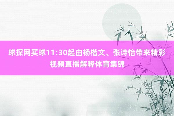 球探网买球11:30起由杨楷文、张诗怡带来精彩视频直播解释体育集锦