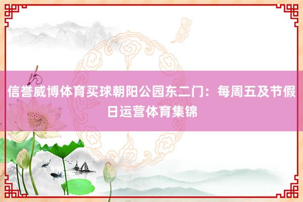 信誉威博体育买球朝阳公园东二门：每周五及节假日运营体育集锦