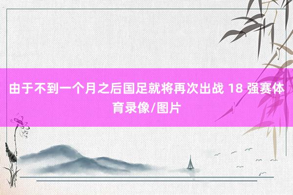 由于不到一个月之后国足就将再次出战 18 强赛体育录像/图片