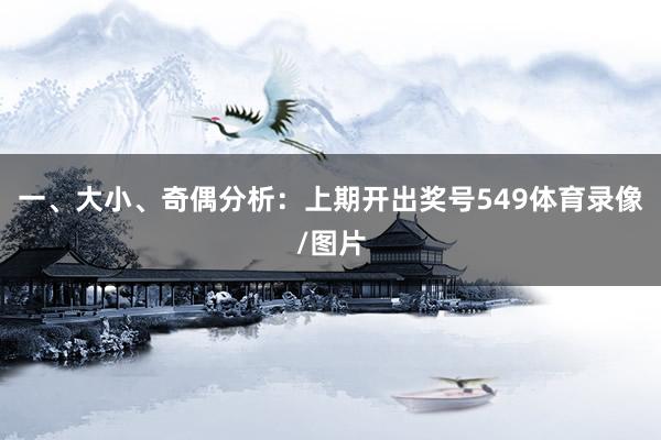 一、大小、奇偶分析：　　上期开出奖号549体育录像/图片