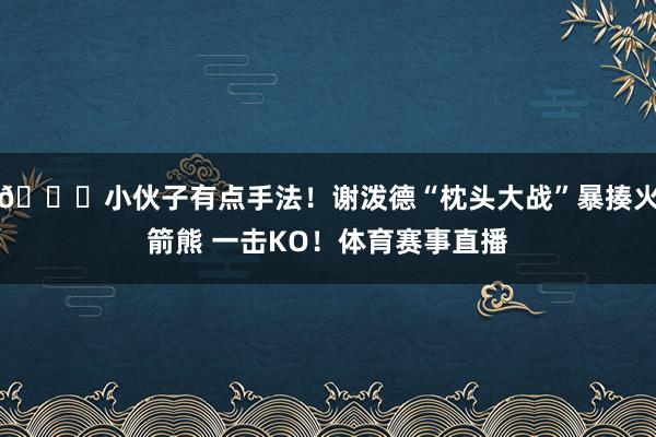 😀小伙子有点手法！谢泼德“枕头大战”暴揍火箭熊 一击KO！体育赛事直播