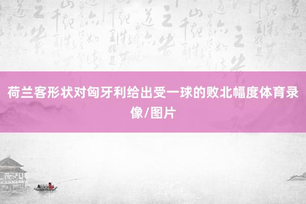 荷兰客形状对匈牙利给出受一球的败北幅度体育录像/图片